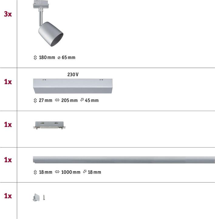 Actual product image Paulmann URail Set Cover (GU10)