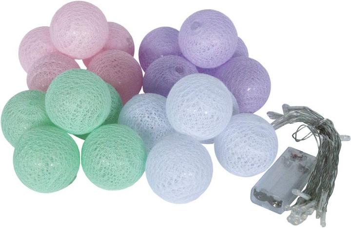 Trenddeko Cotton Ball Lights LED-Lichterkette Pastell 20-teilig (3 m)