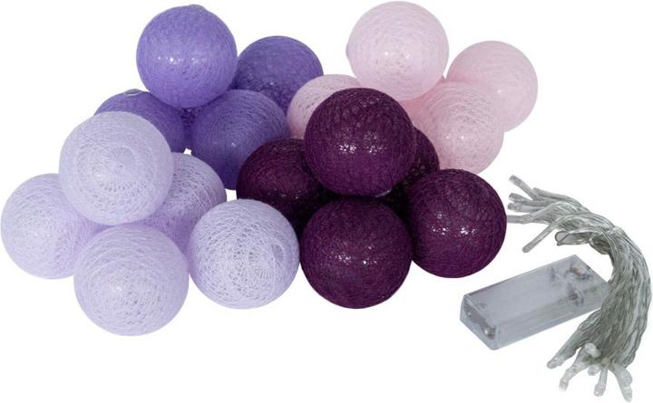 Produktbild Trenddeko Cotton Ball Lights LED-Lichterkette lila violett 20-teilig (3 m)