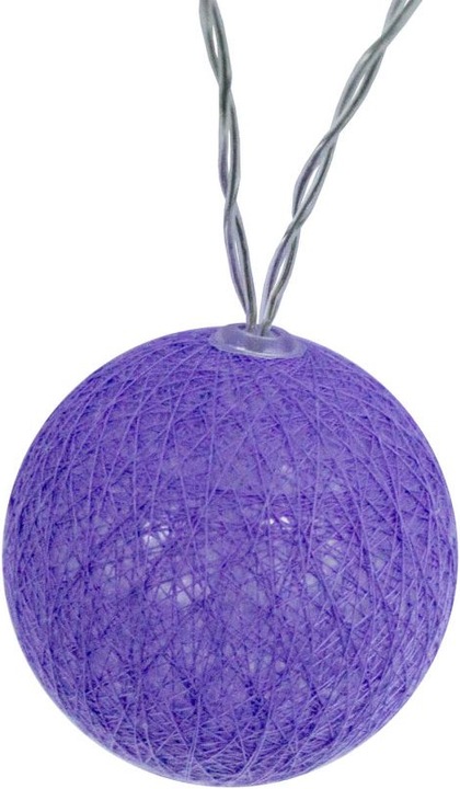 Trenddeko Cotton Ball Lights LED-Lichterkette lila violett 20-teilig (3 m)