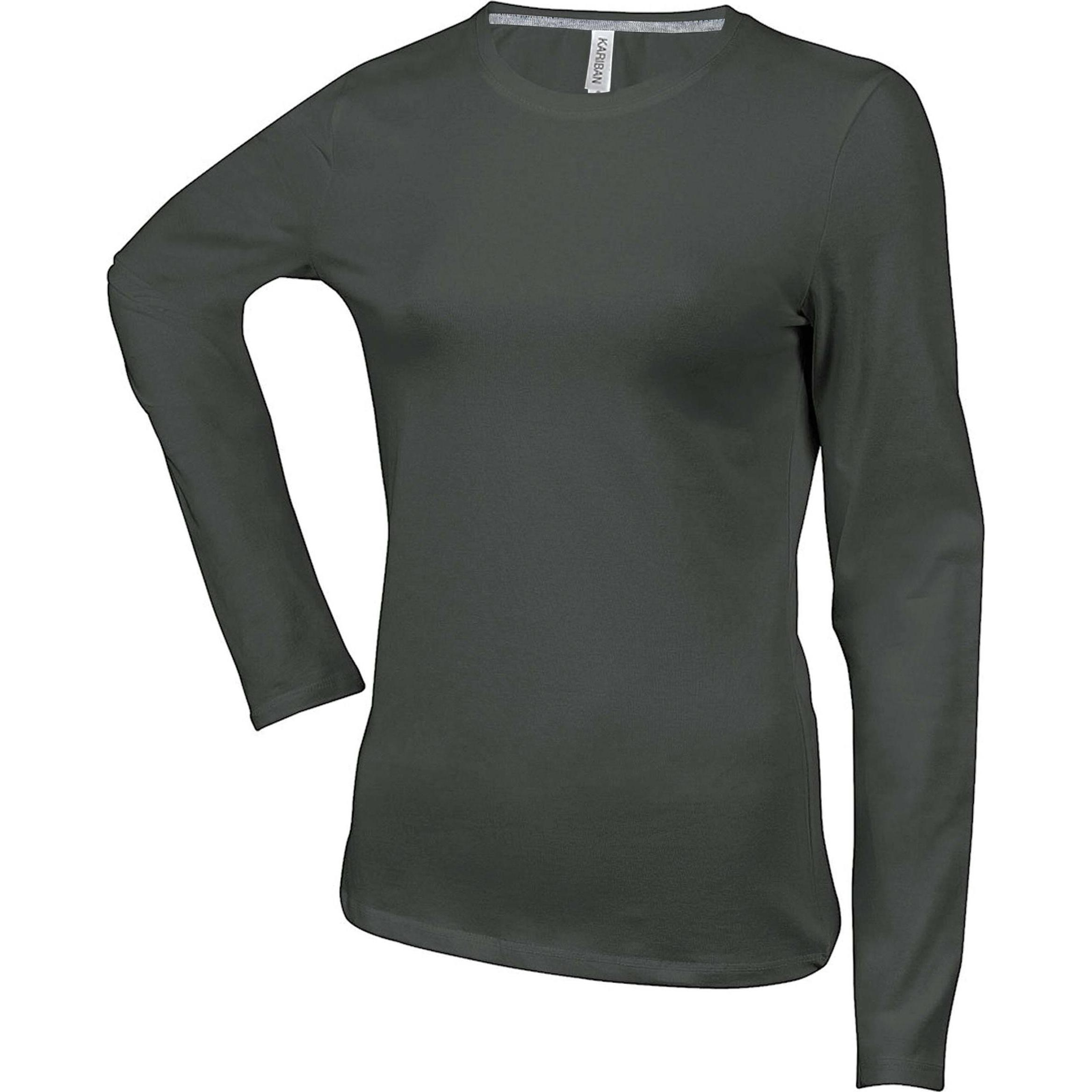 Kariban, Damen, Shirt, Col Rond, Grau, (3XL)
