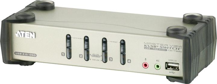 Aten CS1734B, 4-Port KVM Switch mit 2 Port USB Hub