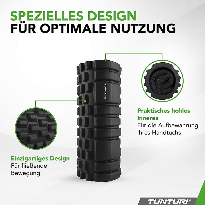 Produktbild Tunturi Yoga Schaumblock Massageroller 33 cm Schwarz (13 cm)