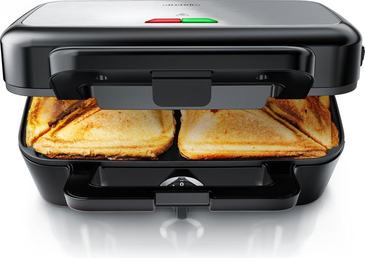 Produktbild Arendo Sandwichmaker 1200 W, Antihaftbeschichtung, Sandwichtoaster für große Toasts mit abnehmbaren Platten