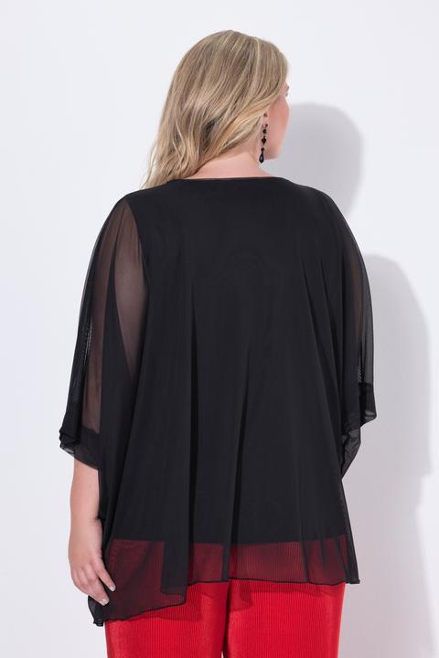 Actual product image Miamoda Mesh-Bluse, oversized, Blumendruck, blickdichtes Jerseytop (50, 52)