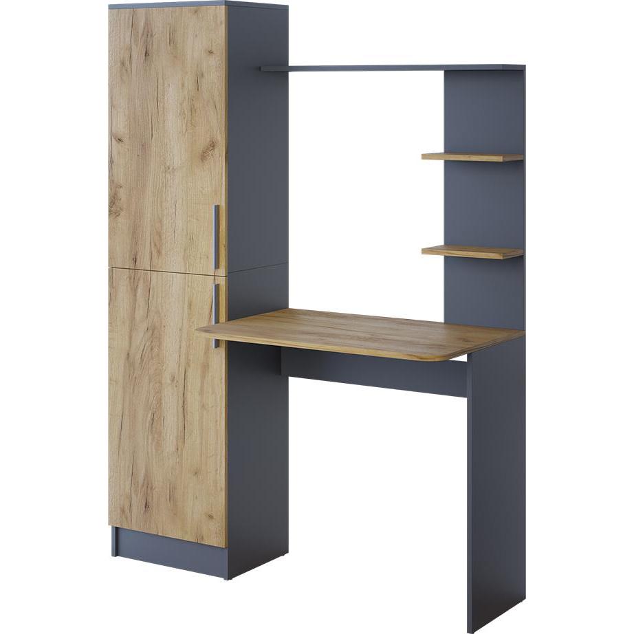 Vichy, Schreibtisch, Schreibtisch Tessa, Anthrazit/Goldkraft Eiche, 122.9 x 33.4 cm