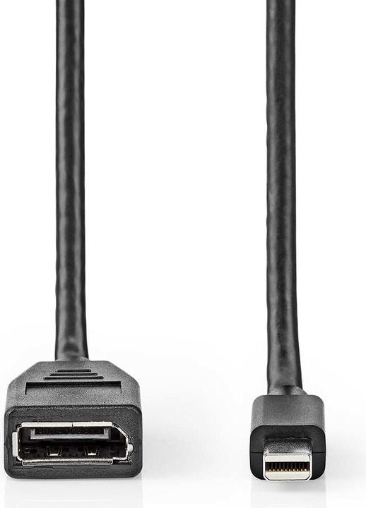Actual product image Nedis Mini DisplayPort Cable DisplayPort 1.4 Mini DisplayPort Male DisplayPort Female 48 Gbps Nickel (0.20 m, DisplayPort)