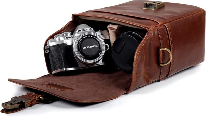 Produktbild MegaGear Ledertasche für Kamera (Kamera Schultertasche)