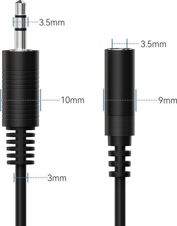 Produktbild HDgear Audio-Kabel 3.5 mm Klinke - Klinke 3.5 mm, female 5 m (5 m, 2.5mm Klinkenkabel)