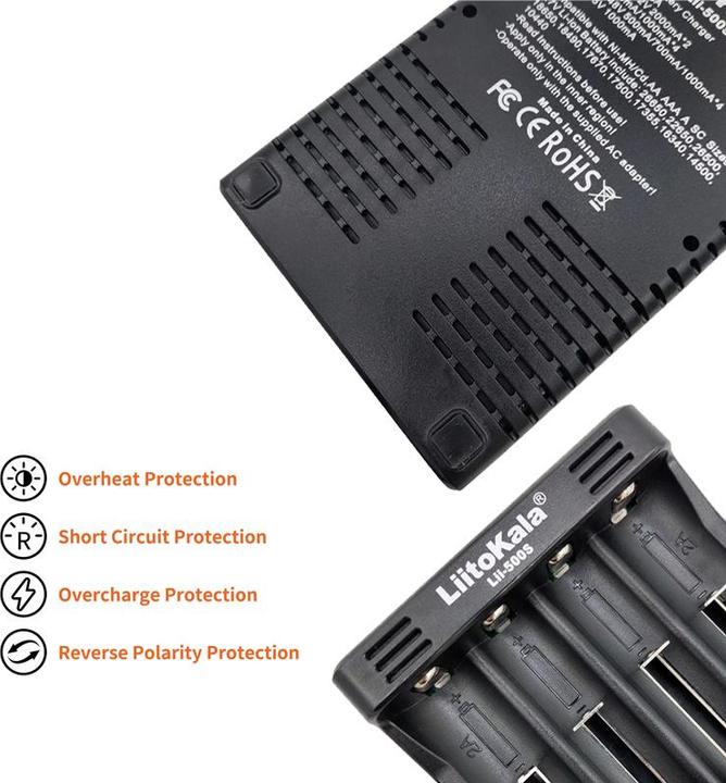 Immagine prodotto Swaytronic Caricabatterie agli ioni di litio Lii-500S (10440, 14500, 16340, 17500, 17670, 18350, 18490, 18650, 20700, 21700, 26650, AA / LR6 / LR06 / Mignon / R6 / R14505, AAA / LR03 / Micro / R03 / AM4 / MN2400 / KR03, C)