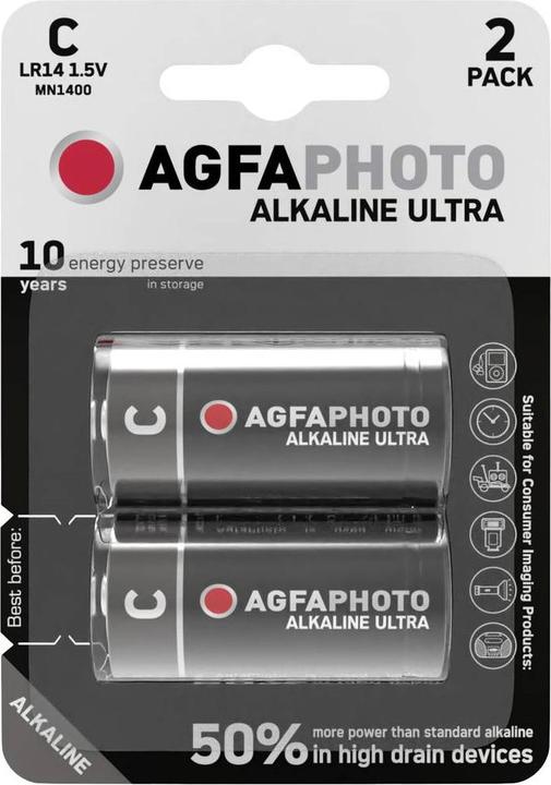 Actual product image AGFAPHOTO Power alkaline battery 1.5V, LR14/C, blister 2pcs (2 pcs., R14)