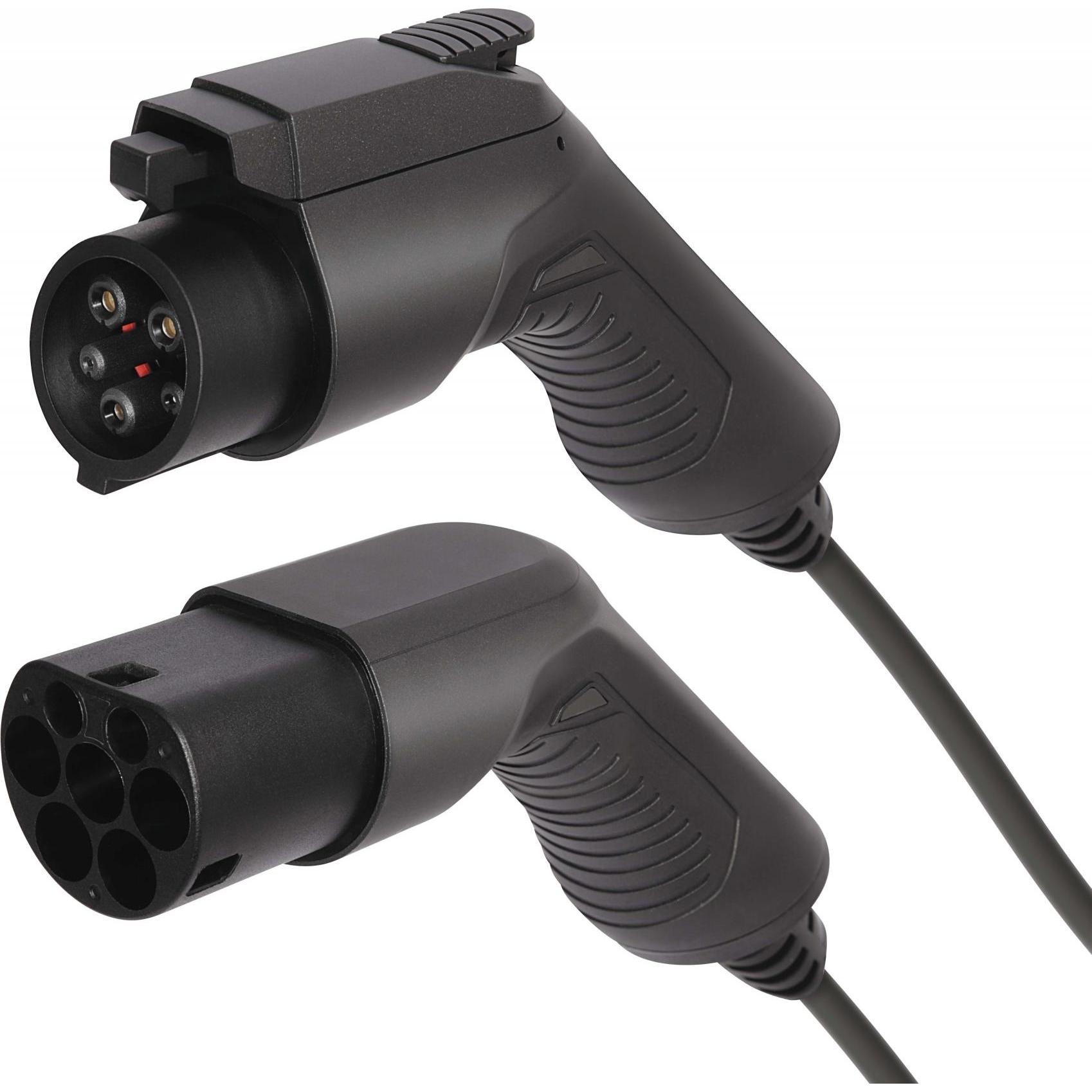 Deltaco, Elektroauto Ladekabel, Typ 2 auf Typ 1 Kabel (Typ 1, 3.60 kW, 16 A, 10 m)