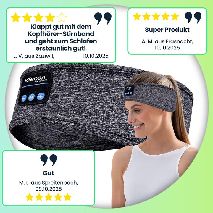 Produktbild Ideoon Kopfhörer-Stirnband, Bluetooth 5.4, Freisprecher & Sprachsteuerung, grau (13 h, Kabellos)