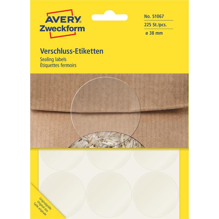 Actual product image Avery Closure labels