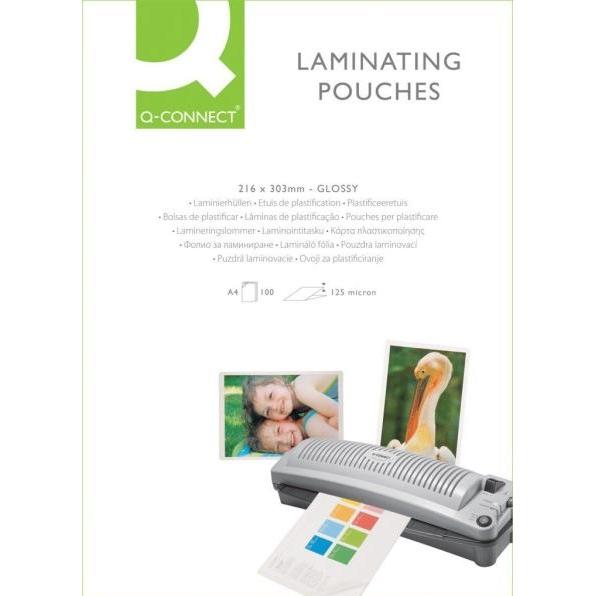 Q-Connect, Laminierfolie, Laminierfolien glänzend (A4, 100 Stück, 125 µm)