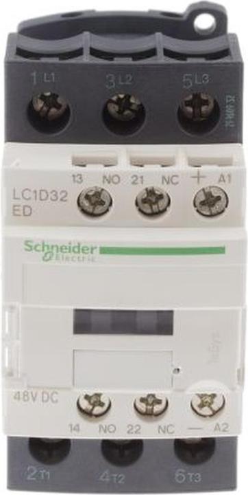 Produktbild Schneider Electric Schütz,3P,Spl,32A AC3 15KW 1NO1NC 48Vdc