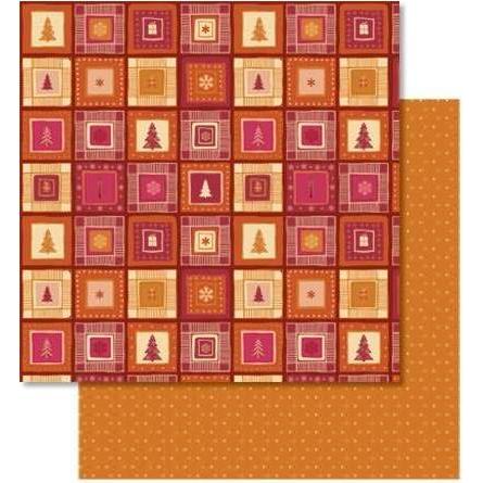 Ursus, Bastelpapier, Scrapbook Paper Winterzauber rot/grün 12x12 Zoll VE=25 Blatt (25 x)