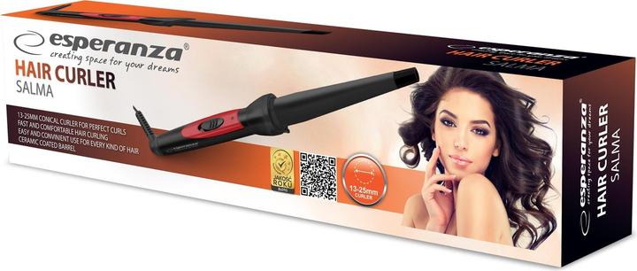 Produktbild Esperanza SALMA Lockenstab Warm Schwarz Rot 1 7 m