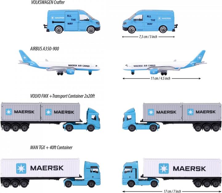 Immagine prodotto Majorette MAERSK Veicoli da trasporto, 3 aste.