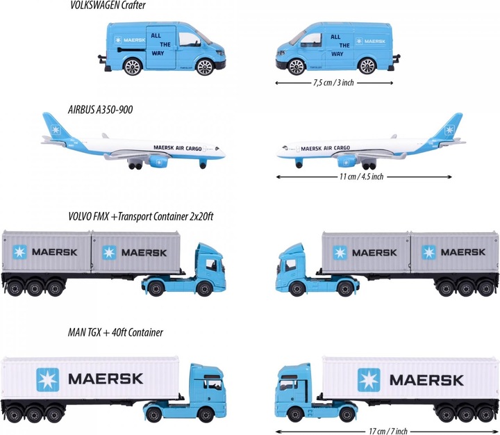 Actual product image Majorette MAERSK Transport Vehicles, 3-asst.