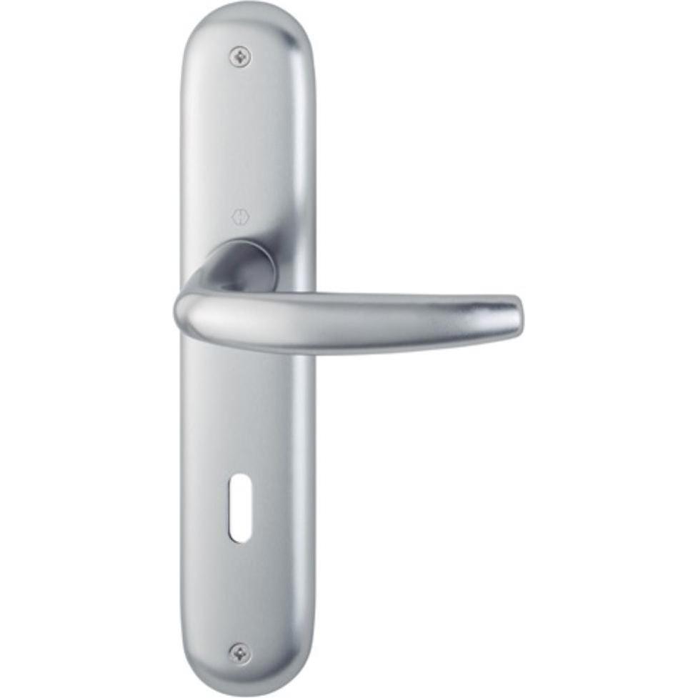 Hoppe, Türgriff + Fenstergriff, Langschildgarnitur Atlanta 1530/273P Aluminium F1 OB 72 mm DIN links / rechts (Türgarnit...