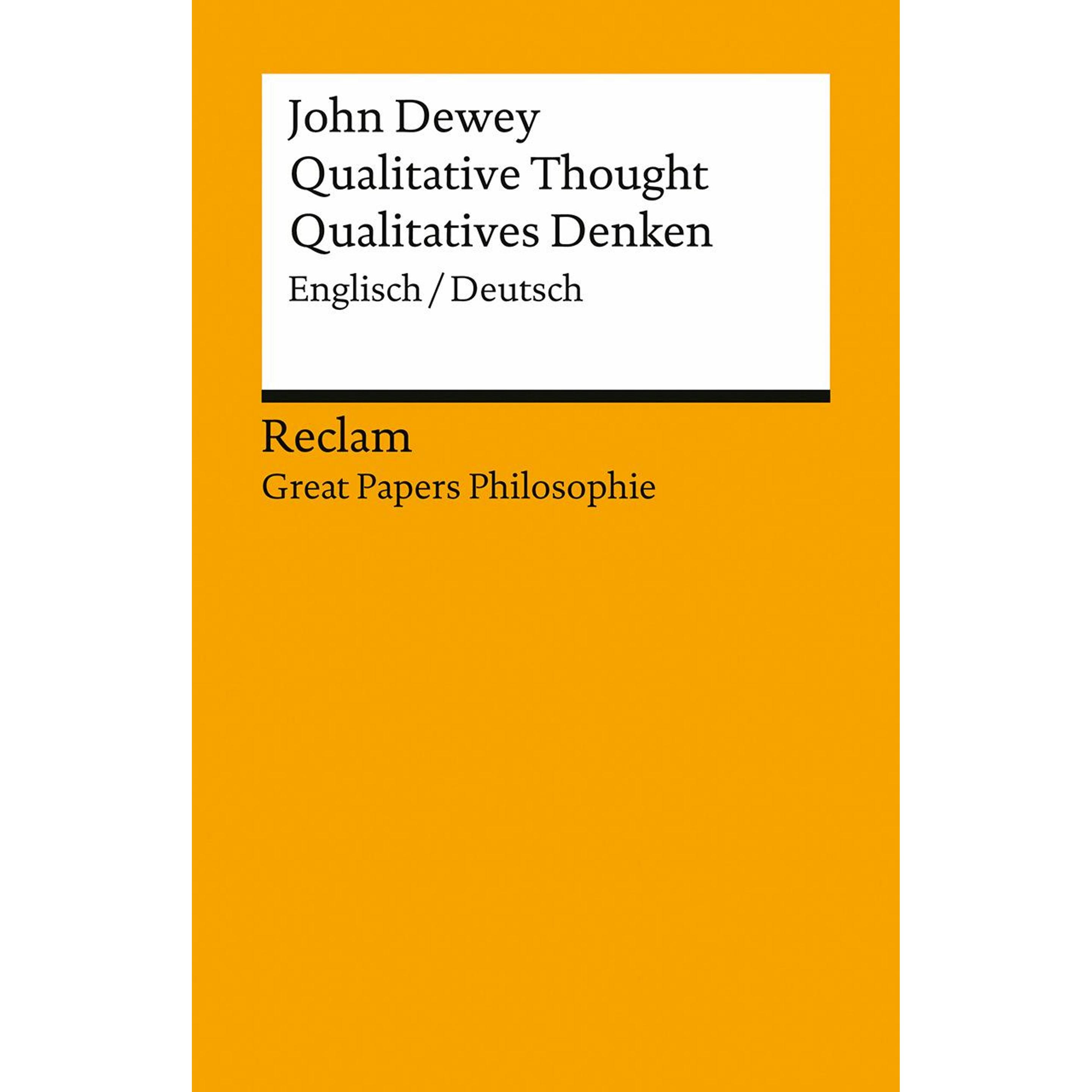 Qualitative Thought / Qualitatives Denken, Sachbücher von John Dewey