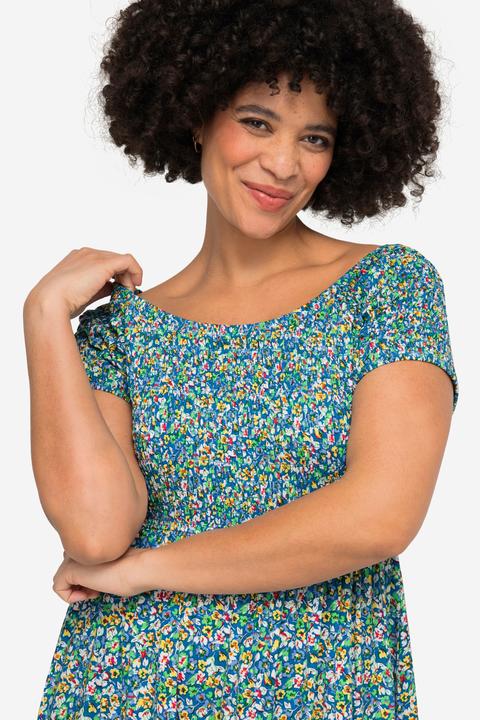 Produktbild Angel of Style Jersey-Maxikleid, Alloverdruck, gesmokte Büste, Halbarm (52)