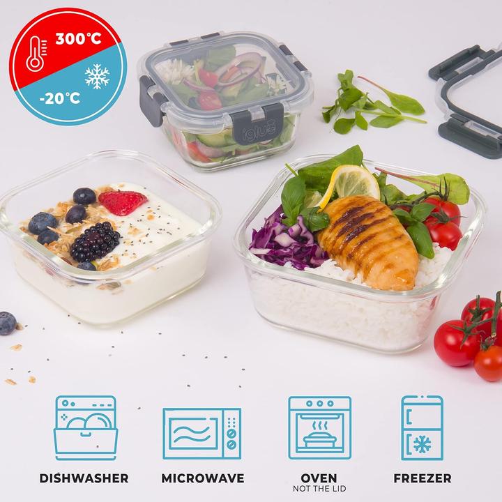 Immagine prodotto Igluu Meal Prep 3-teiliges Glasbehälter-Set (0.80 l)