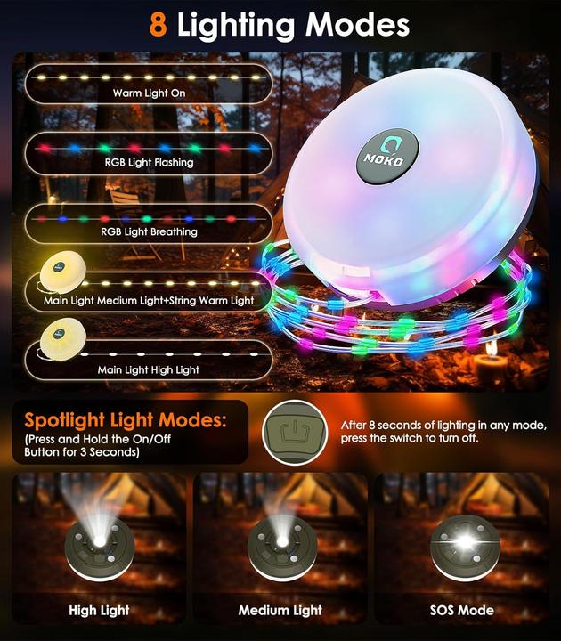 Produktbild MoKo Aufrollbare Camping-LED-Lichterkette