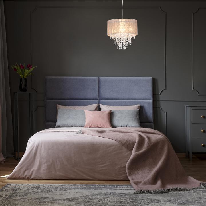 Image du produit Relaxdays Lampe suspension en cristal, organza (E27)