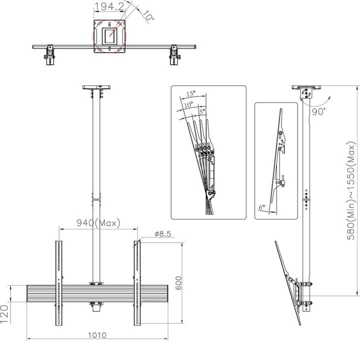Actual product image Multibrackets M Ceiling Mount Pro MBC1USD