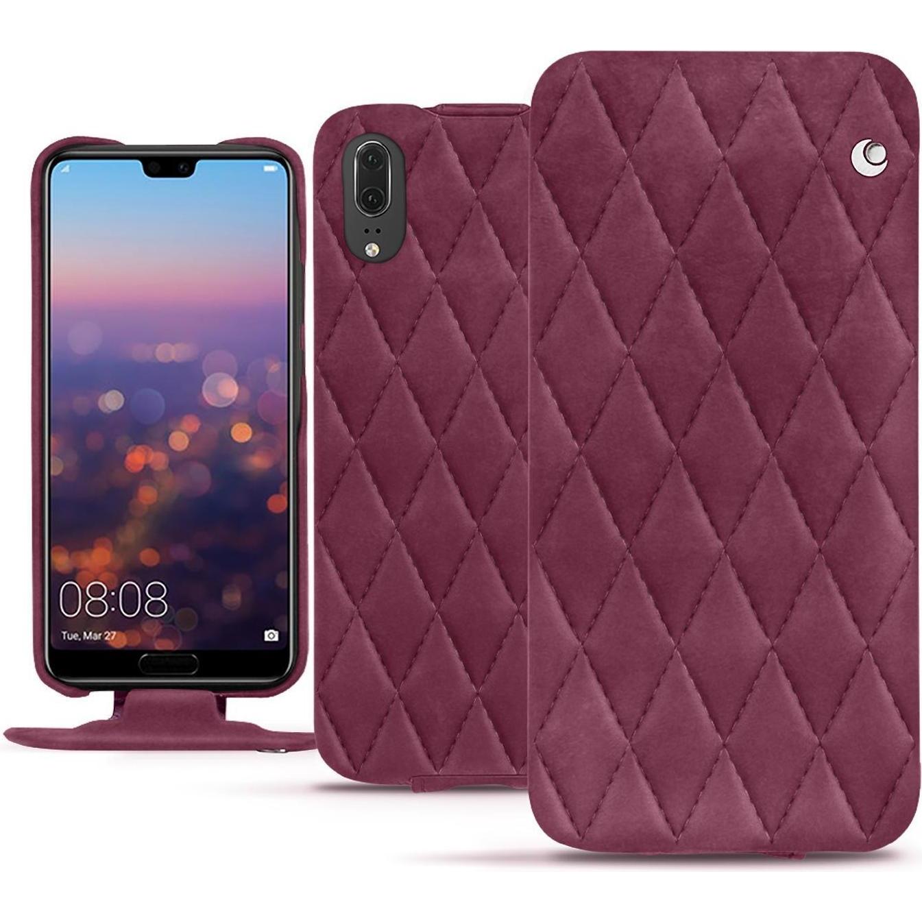 Noreve Lederschutzhülle vertikal (Huawei P20), Smartphone Hülle, Violett