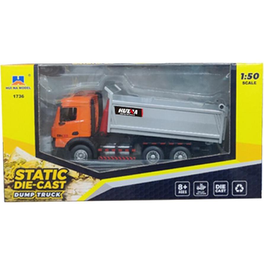 Huina Ciężarówka Wywrotka Metalowa Pomarańczowa 1:50