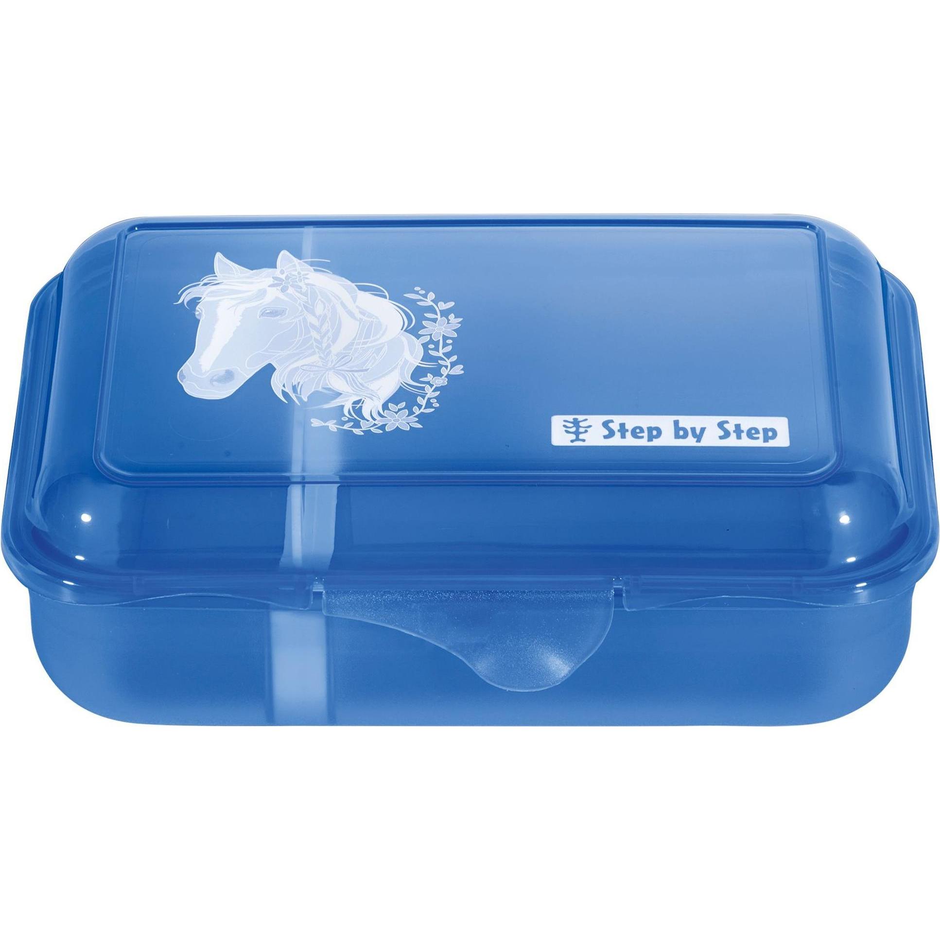 Rotho Step by Step Brotzeitbox mit Klickverschluss, spülmaschinengeeignet, Lunchbox, Blau