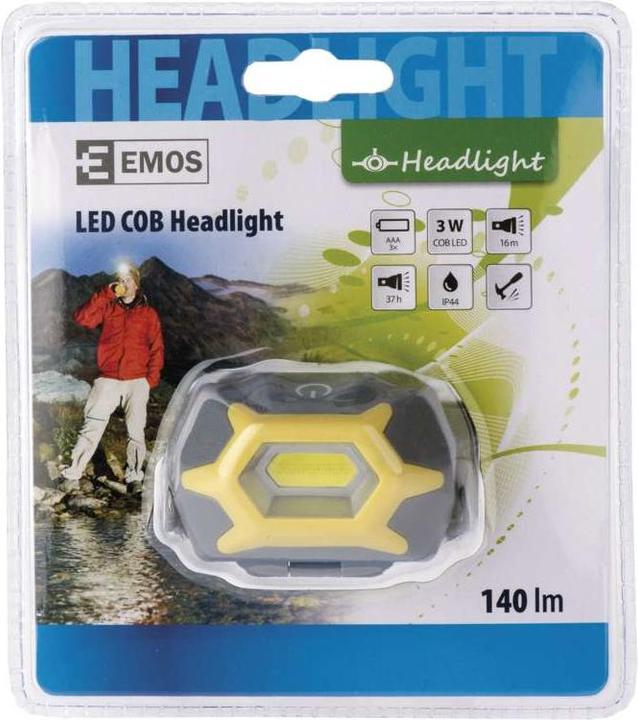 Actual product image Emos COB LED Headlamp 3x AAA, 125 lm, 20 m (125 lm)