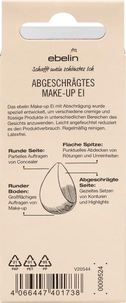 Actual product image dm ebelin Make-up egg Bevelled