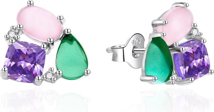 Immagine prodotto Agato Playful Silver Earrings With Colored Zircons Agt-E128pc (Argento)