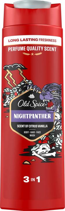 Old Spice Night Panther Duschgel & Shampoo Für Männer 400 ml, 3-in-1, Lang Anhaltend Frisch