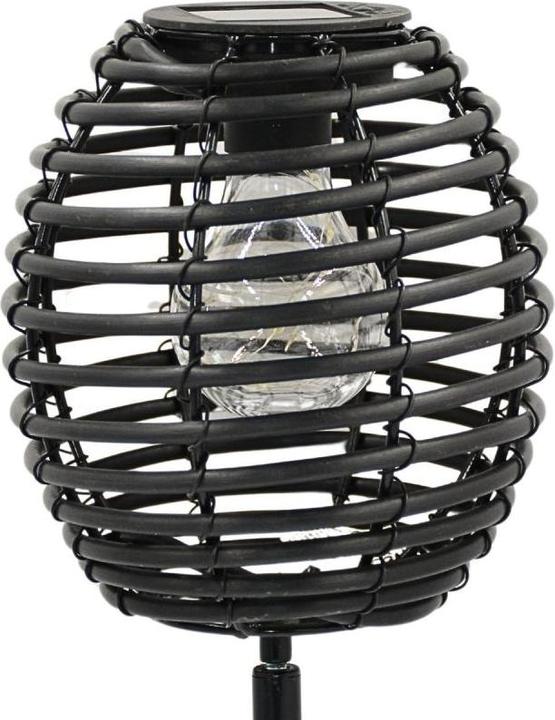ProGarden Lampa Solarna Kula Rattan Czarny