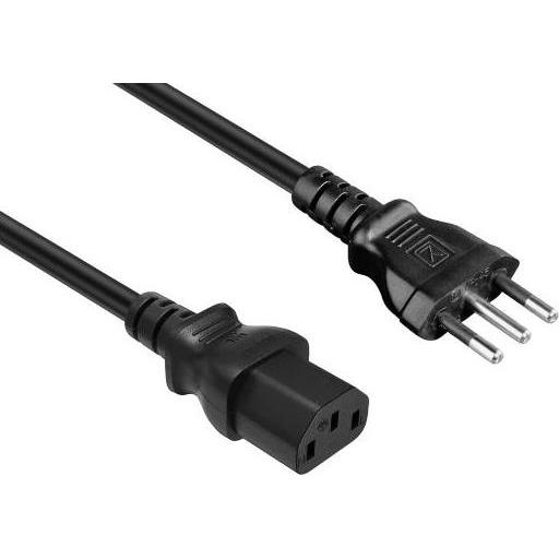 Hamlet Netzkabel, Italienischer dreipoliger Stecker 10A, 2 (2 m), Cavo di alimentazione, Nero