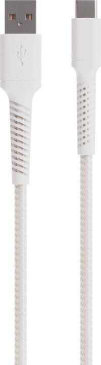 Actual product image Vivanco Longlife USB-C cable, nylon, USB-A plug<> USB-C plug, max. 60W, white, 0.5m (0.50 m, USB 3.0)