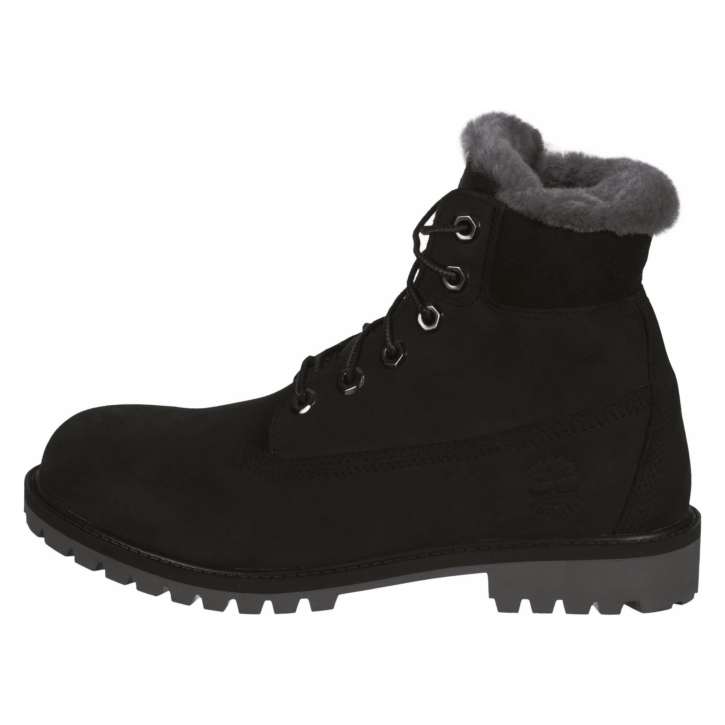 Timberland, Unisex, Boots + Stiefel, Kinderstiefel 6-Inch Wp Shearling Lined, Schwarz, (38)