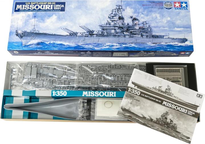 Actual product image Tamiya US Battleship BB-63 Missouri