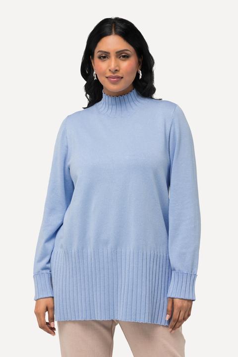 Produktbild Ulla Popken Pullover, gerippter Stehkragen, Langarm (50, 52)