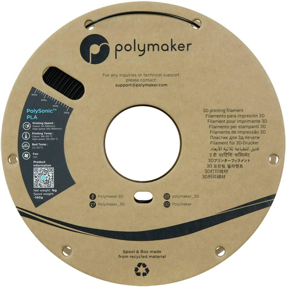 Thumbnail - Polymaker PolySonic High Speed PLA (PLA, 1.75 mm, 1000 g, Schwarz), 3D Filament, Schwarz