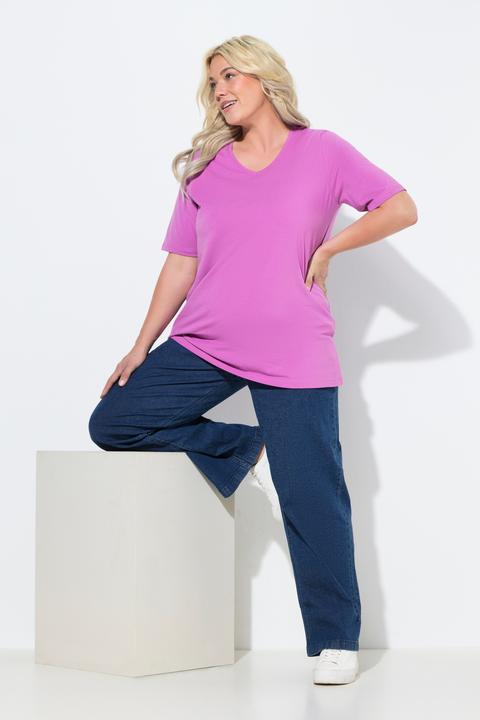 Produktbild Ulla Popken Marlenejeans Mary, weiter 5-Pocket-Schnitt, Elastikbund (52)