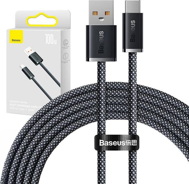 Image du produit Baseus Câble USB vers USB-C Dynamic Series, 100W, 2m (noir) (2 m, USB 2.0, 100 W)