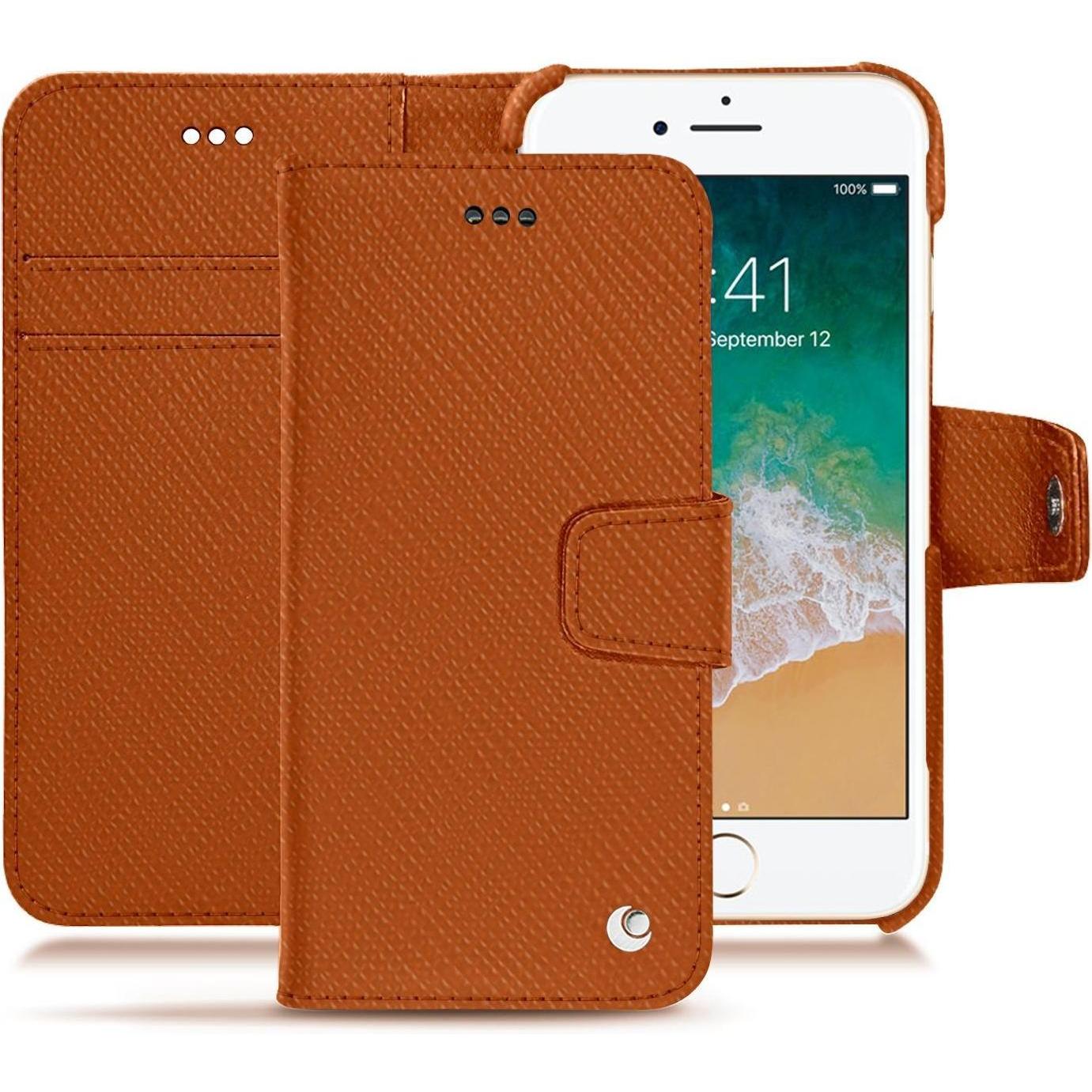 Noreve Lederschutzhülle (Apple iPhone 7), Smartphone Hülle, Orange