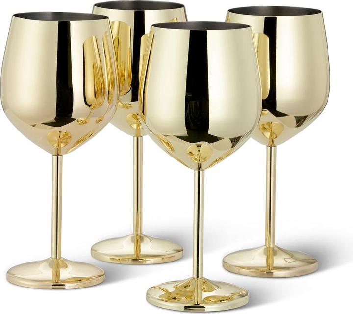 Immagine prodotto Oak & Steel Set di 2 bicchieri da vino in acciaio inox color oro (50 cl, 2 Occhiali, Set di bicchieri da vino)