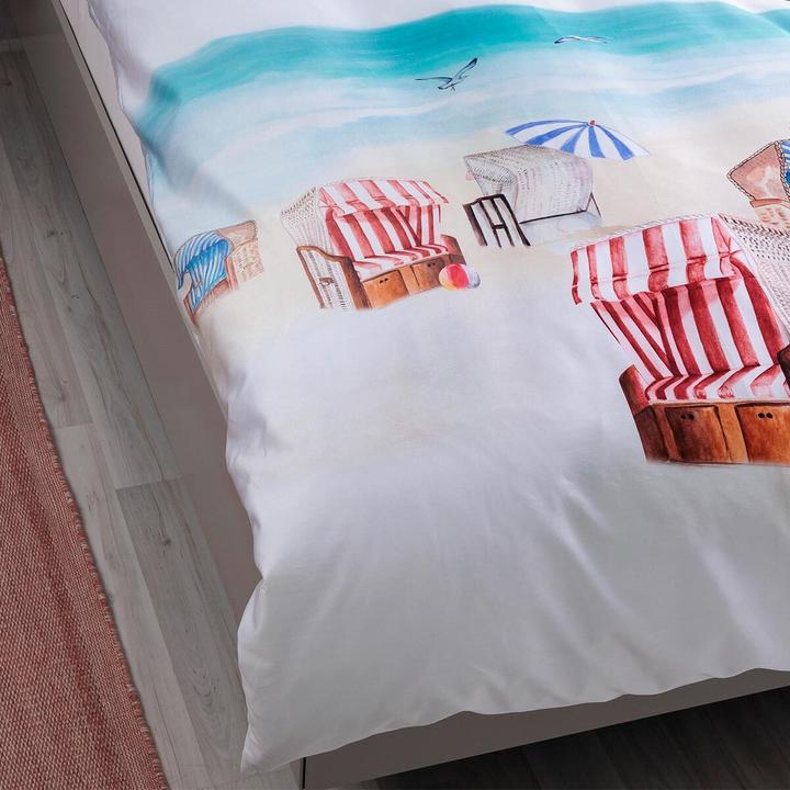 Produktbild Janine Mako-Satin Bettwäsche modern art S 42141-02 himmelblau (Bettwäsche Set, 135x200 cm + 80x80 cm)